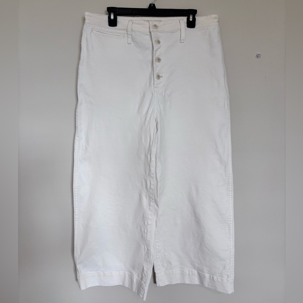 Madewell Women’s Pants Size 33 Wide Leg Pants Off White Button Fly